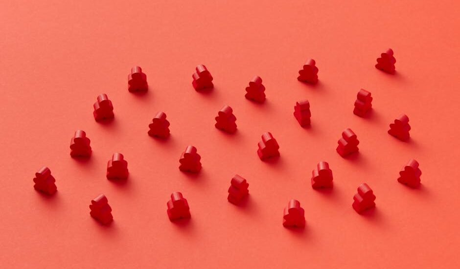 Colorful toy figures in a whimsical arrangement with pastel colors.