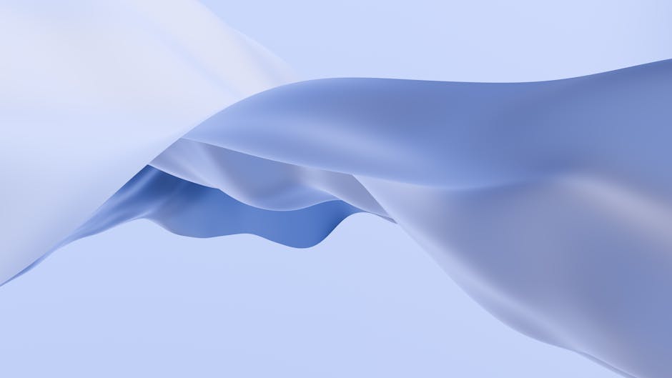 Abstract digital landscape with flowing shapes in soft blues and greens.