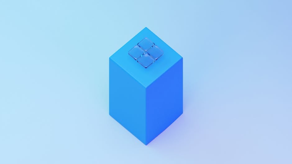 Abstract AI branding objects arranged on a clean studio table