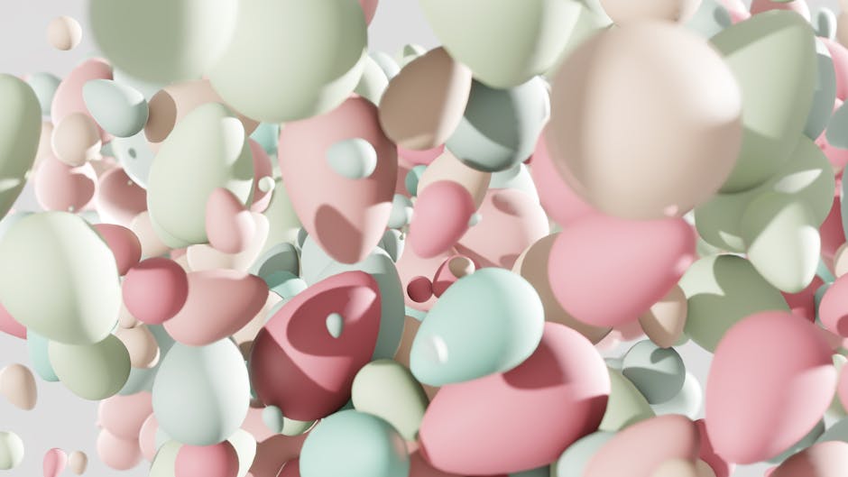 Colorful bubble-like shapes in a soft pastel background.