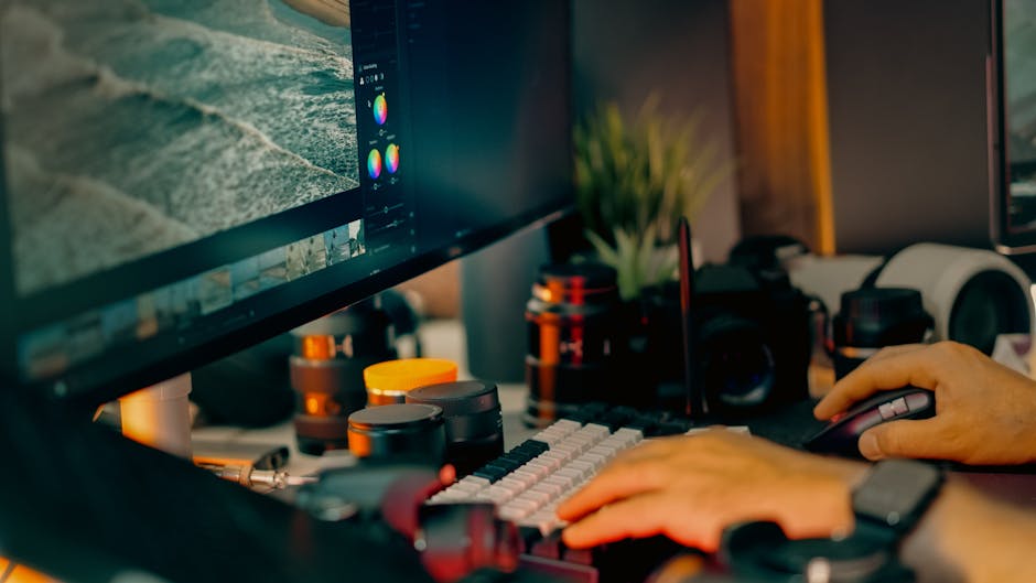 Modular interface blocks and workflow nodes arranged on a clean desk