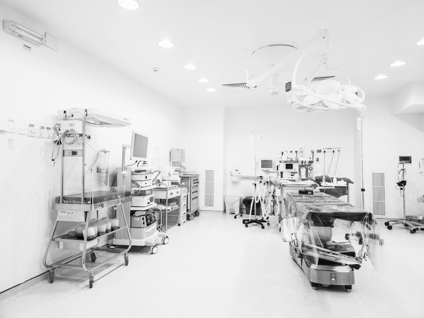 A bright orthopedic surgical room with advanced medical equipment.