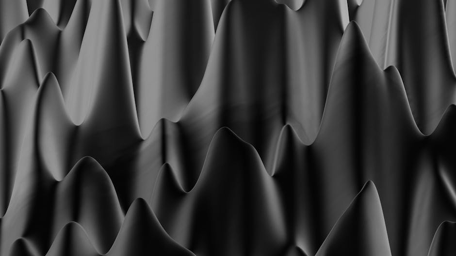 Abstract wave patterns in blue and green representing market volatility.