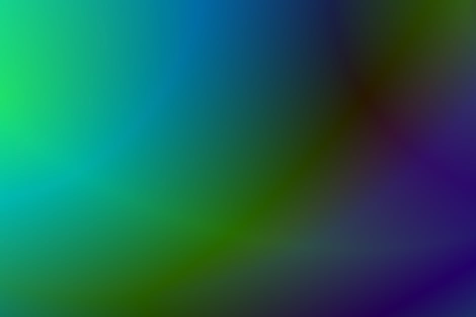 Abstract digital landscape with network connections in blue and green hues.